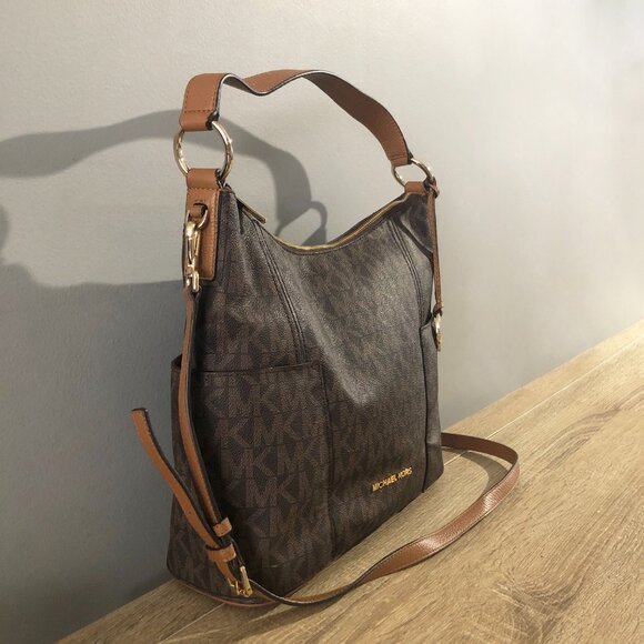 Michael Kors Anita LRG Brown Acorn Convertible Shoulder Crossbody Bag MSRP $428 - Picture 6 of 14